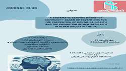 جلسه ژورنال کلاب توسط دانشجوی دکتری گروه خدمات بهداشتی برگزار می‌گردد.